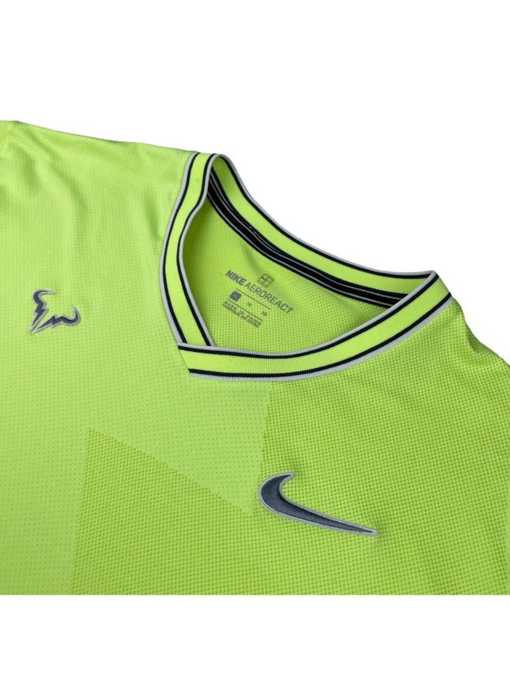 Rafa Nadal 2019 Roland Garros x Nike Aeroreact T-Shirt Neon Green • AQ7660 • XL
